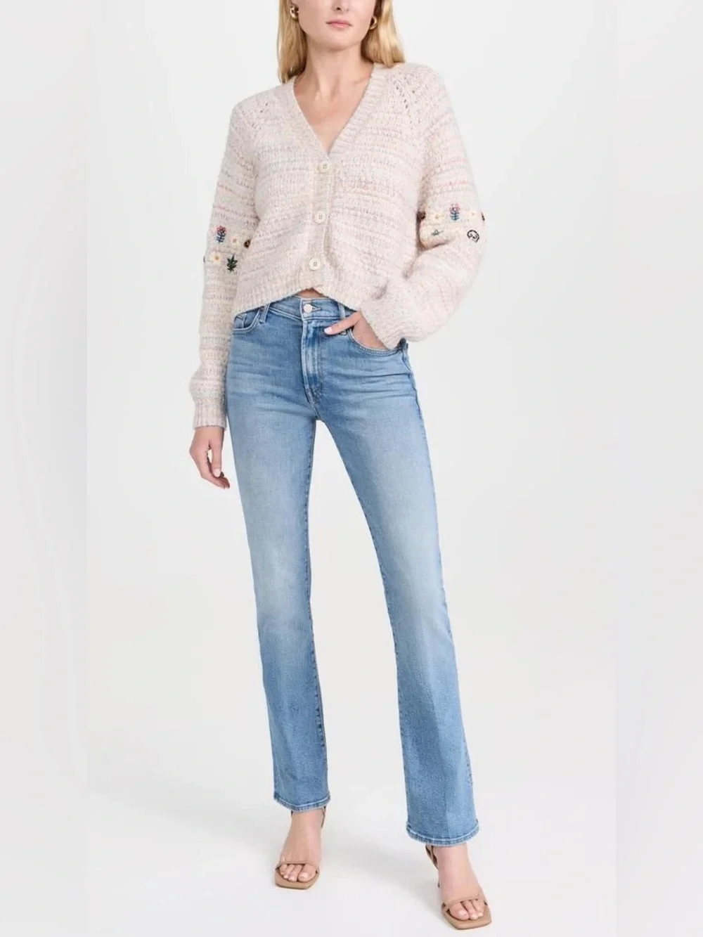 MOTHER The Outsider Sneak Jeans Full Moon Wash Mid Rise Bootcut Size 26 New NWOT